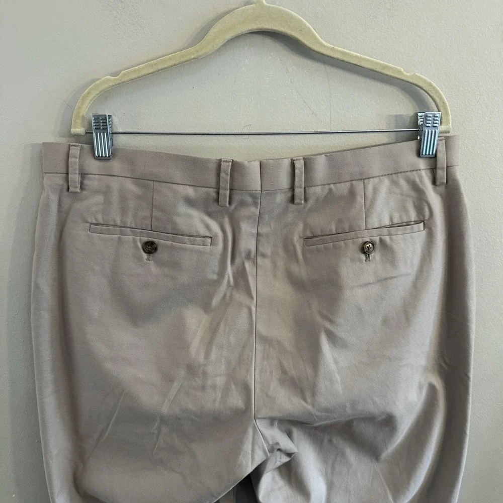 Banana Republic Chino Pants Men's 36x34 Beige Slim Fit Straight Twill Pockets